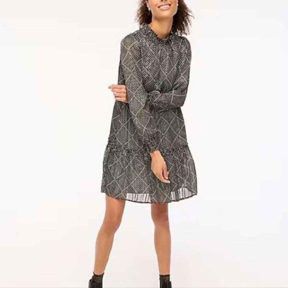 J.Crew Ruffled Long Sleeve Dress XXS NWT